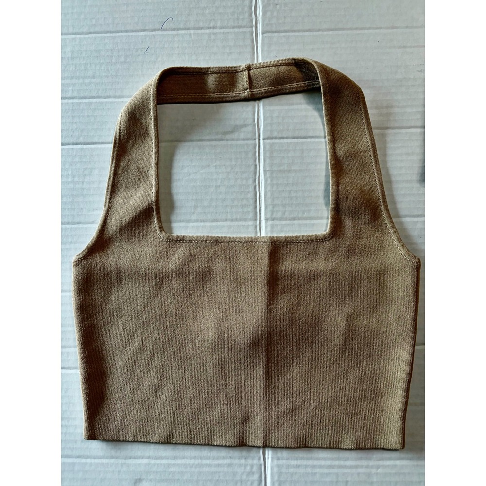 The Drop Greta Ginger Ginger Square Neck Halter Crop Top Small GK2D‎